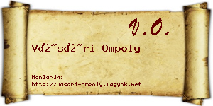Vásári Ompoly névjegykártya